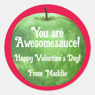 Du bist Awesomesauce! Applesauce Valentinstag Runder Aufkleber