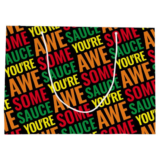 Du bist Awesomesauce! Weltfeiertag Große Geschenktüte (Rückseite)