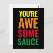 Du bist Awesomesauce! Weltfeiertag Postkarte (Vorne/Hinten)