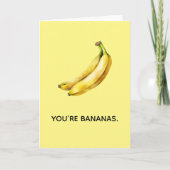 DU BIST BANANAS lustige Karte für jeden Anlass (Vorderseite)