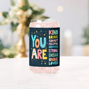 Du bist Bejahungen Helle Handlettering Dosenglas