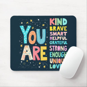 Du bist Bejahungen Helle Handlettering Mousepad