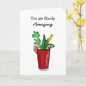 Du bist blutig Phantastisch, Bloody Mary Puff Karte (Gelbe Blume)