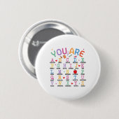 Du bist Buchstaben Alphabet Lerne Abcs Inspiration Button (Vorne & Hinten)