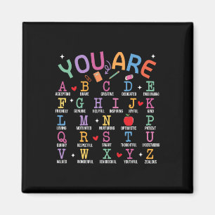 Du bist Buchstaben Alphabet Lerne Abcs Inspiration Magnet