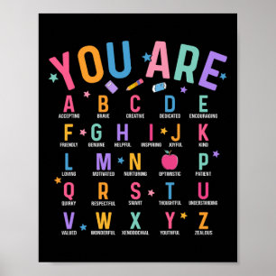 Du bist Buchstaben Alphabet Lerne Abcs Inspiration Poster