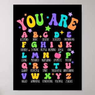 Du bist Buchstaben Alphabet Lerne Abcs Inspiration Poster