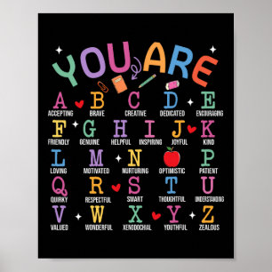 Du bist Buchstaben Alphabet Lerne Abcs Inspiration Poster