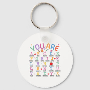 Du bist Buchstaben Alphabet Lerne Abcs Inspiration Schlüsselanhänger