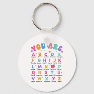 Du bist Buchstaben Alphabet Lerne Abcs Inspiration Schlüsselanhänger