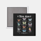 Du bist Butterfly Schöne Bibel Verse Christlich Magnet (Vorderseite/Rückseite)