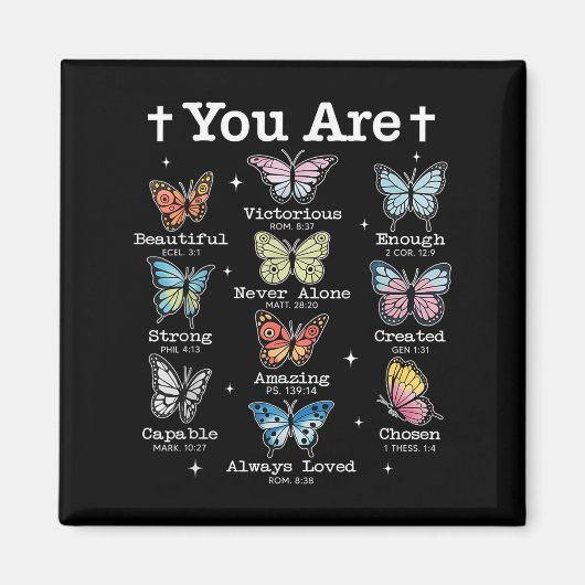 Du bist Butterfly Schöne Bibel Verse Christlich Magnet (Vorne)