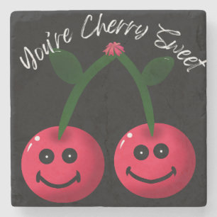 Du bist Cherry Sweet Typography, süßer Kirsch-Wort Steinuntersetzer
