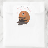 Du bist das Biberfieber Quadratischer Aufkleber (Tasche)