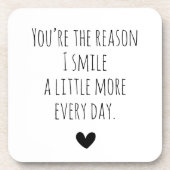 Du bist das Grund Typografie Herz Getränkeuntersetzer (Vorderseite)