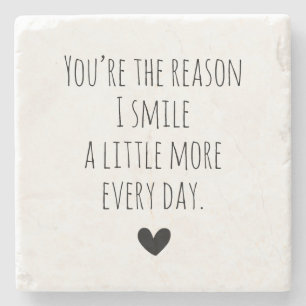 Du bist das Grund Typografie Herz Steinuntersetzer