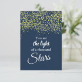 "Du bist das Licht von tausend Sternen" Flachkarte Dankeskarte (Stehend Vorderseite)