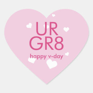 Du bist das lila Herz des Valentins Herz-Aufkleber
