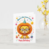 "Du bist das Mane Event!" Niedliche Lion Birthday Karte (Gelbe Blume)