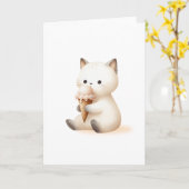 Du bist das süßeste Kätzchen mit Eiscreme Karte (Gelbe Blume)