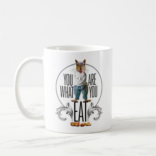 Du bist das, was du isst - Funny Squirrel Nuts Kaffeetasse (Links)