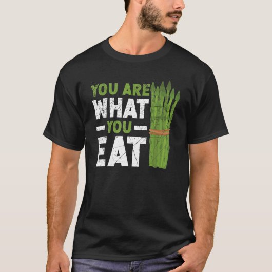 Du bist das, was du isst Spargel Gemüse Vegetaria T-Shirt (Vorderseite)