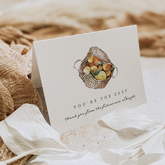 Du bist das Zest-Lemon-Brautparty Dankeskarte