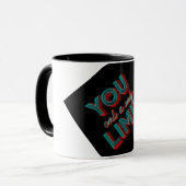 "Du bist deine einzige Grenze" 3D-Neon-Typografie  Tasse (Vorderseite Links)