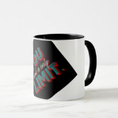 "Du bist deine einzige Grenze" 3D-Neon-Typografie  Tasse (VorderseiteRechts)
