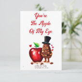 Du bist der Apfel meiner Augenkarte Dankeskarte (Stehend Vorderseite)