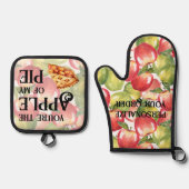 Du bist der Apfel meiner Kuchen-Aquäpfel Ofenhandschuh & Topflappen-Set (Vorderseite)