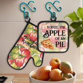 Du bist der Apfel meiner Kuchen-Aquäpfel Ofenhandschuh & Topflappen-Set