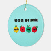 Du bist der Apfel meines Auges! Keramik Ornament (Links)