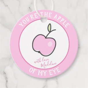 Du bist der Apfel meines Auges - mit Liebe - Rosa Geschenkanhänger