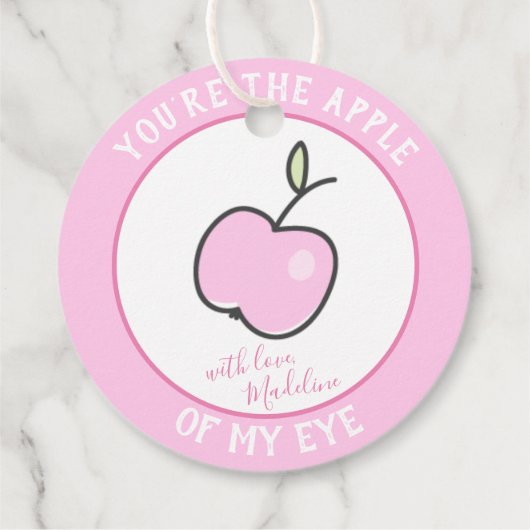 Du bist der Apfel meines Auges - mit Liebe - Rosa Geschenkanhänger (Rückseite)