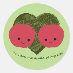 Du bist der Apfel meines Auges Runder Aufkleber