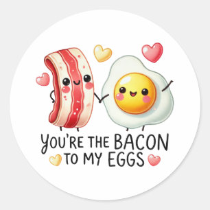 Du bist der Bacon zu My Eggs-Sticker Runder Aufkleber