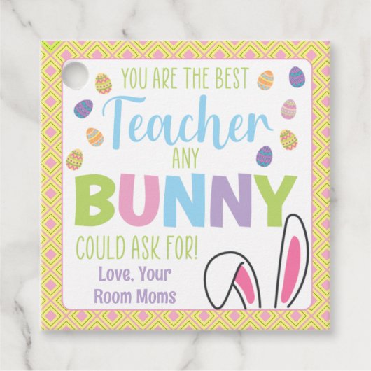 Du bist der beste Lehrer, den ein Bunny Gefragt ha Geschenkanhänger (Vorderseite)