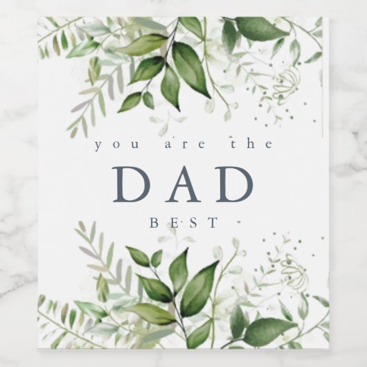 Du bist der beste Vater auf der grauen Wiese Weinetikett (Einzelnes Label)