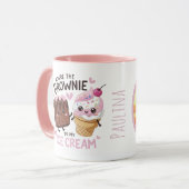 "Du bist der Brownie meines Eiskrems" Personalisie Tasse (Vorderseite Links)