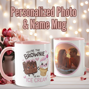 "Du bist der Brownie meines Eiskrems" Personalisie Tasse