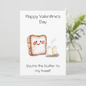 Du bist der Butter zu meinem Toast! - Valentine Karte (Stehend Vorderseite)