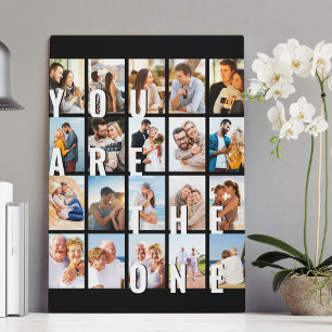 Du bist der Eine Romantische 20-Foto-Collage Schwa Leinwanddruck