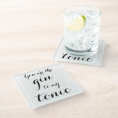 Du bist der Gin meiner Tonskripttypografie Glasuntersetzer (Schrägansicht)