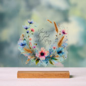 Du bist der Gott, der Bleibe, Aquarellblume Acrylschild (Neutral)