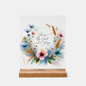 Du bist der Gott, der Bleibe, Aquarellblume Acrylschild (Vorderseite)