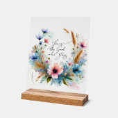 Du bist der Gott, der Bleibe, Aquarellblume Acrylschild (Winkel)