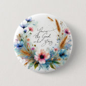 Du bist der Gott, der Bleibe, Aquarellblume Button (Vorderseite)