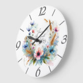 Du bist der Gott, der Bleibe, Aquarellblume Große Wanduhr (Winkel)