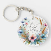Du bist der Gott, der Bleibe, Aquarellblume Schlüsselanhänger (Vorderseite)